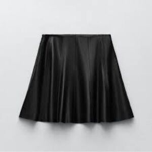 BNWT Zara Faux Leather Black Mini Skirt